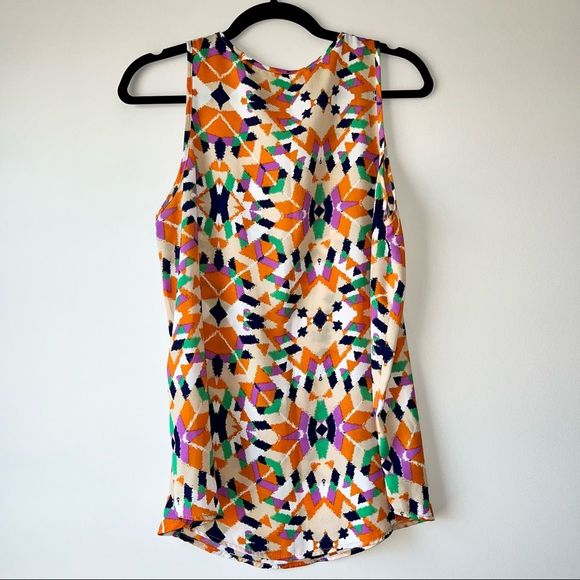 Miami Kaleidoscope Print Sleeveless Blouse Large - Picture 2 of 5